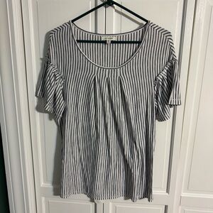 Max Studio Black and White Striped Blouse
